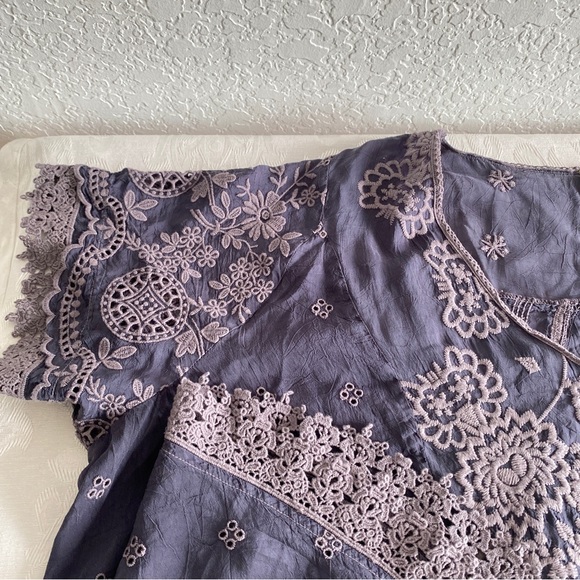 Johnny was blue embroidered blouse - Picture 13 of 15